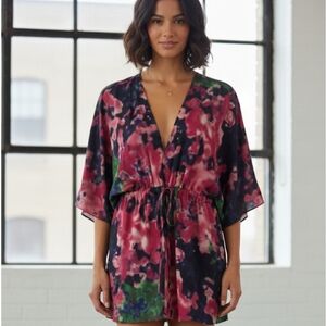 Alice + Olivia women's silk tie dye kimono sleeves silk blend Resort XS